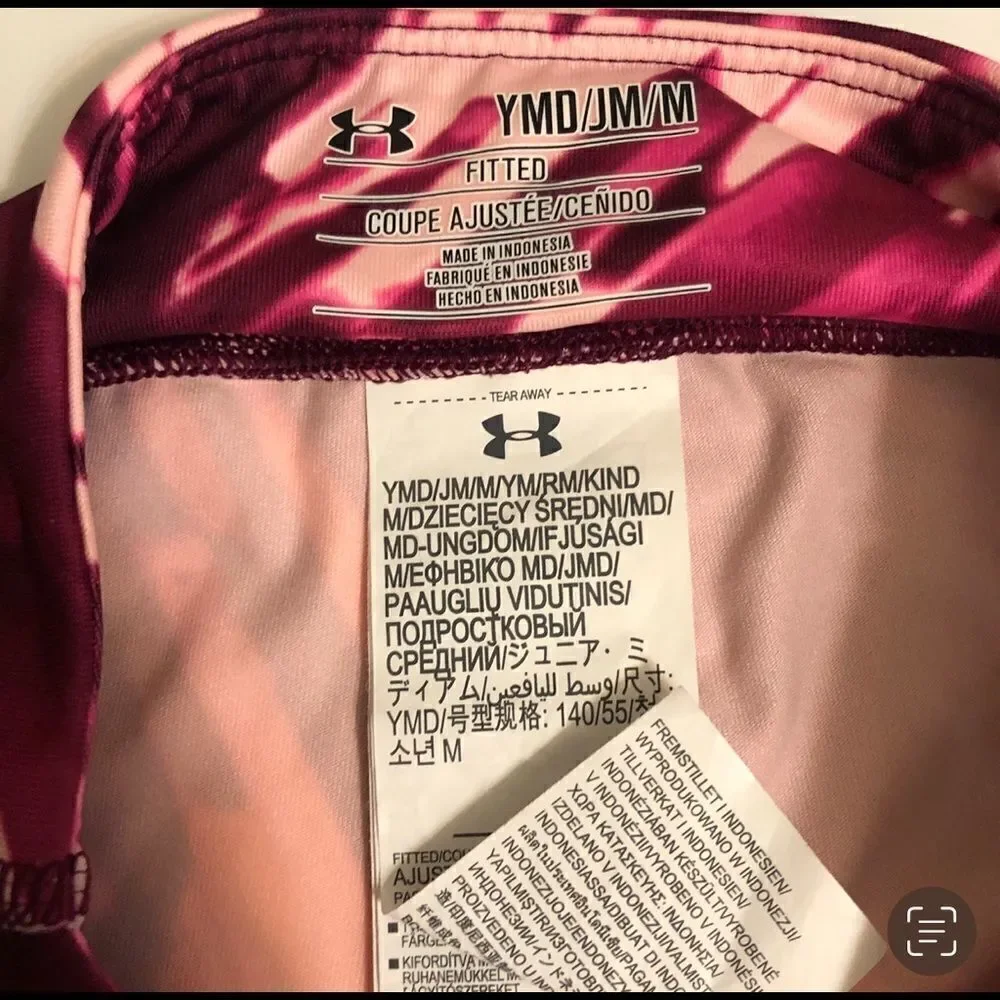 Under Armour girls youth Capri leggings Hot pink print-YMD/girls medium